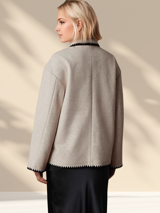 Contrast Stitch Boxy Jacket