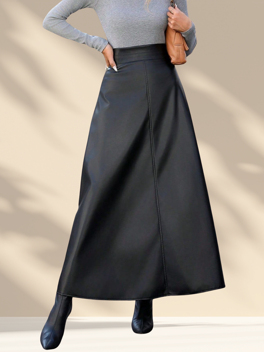 The Leather Midi Skirt