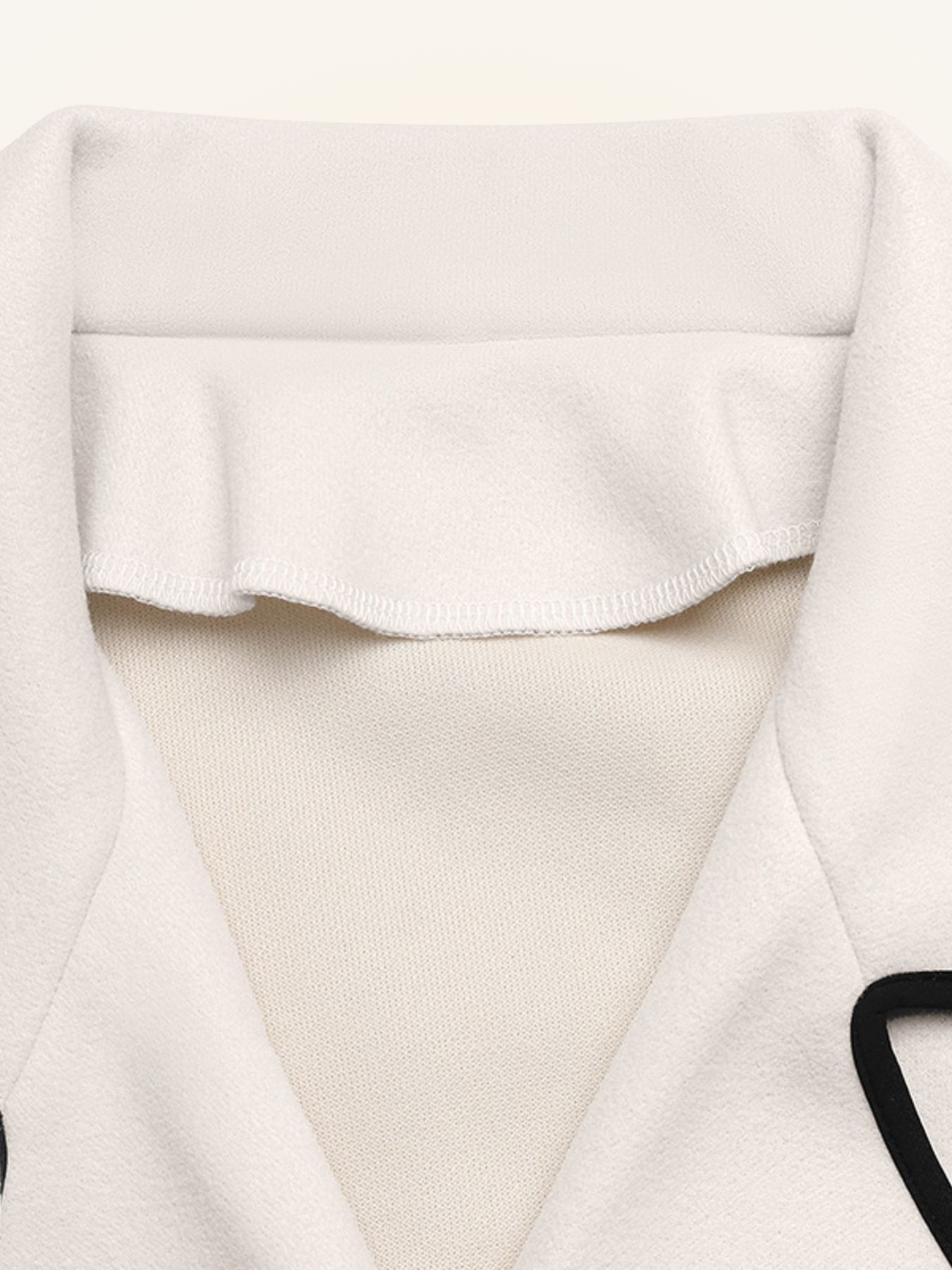 Contrast Trim Double-Breasted Jacket