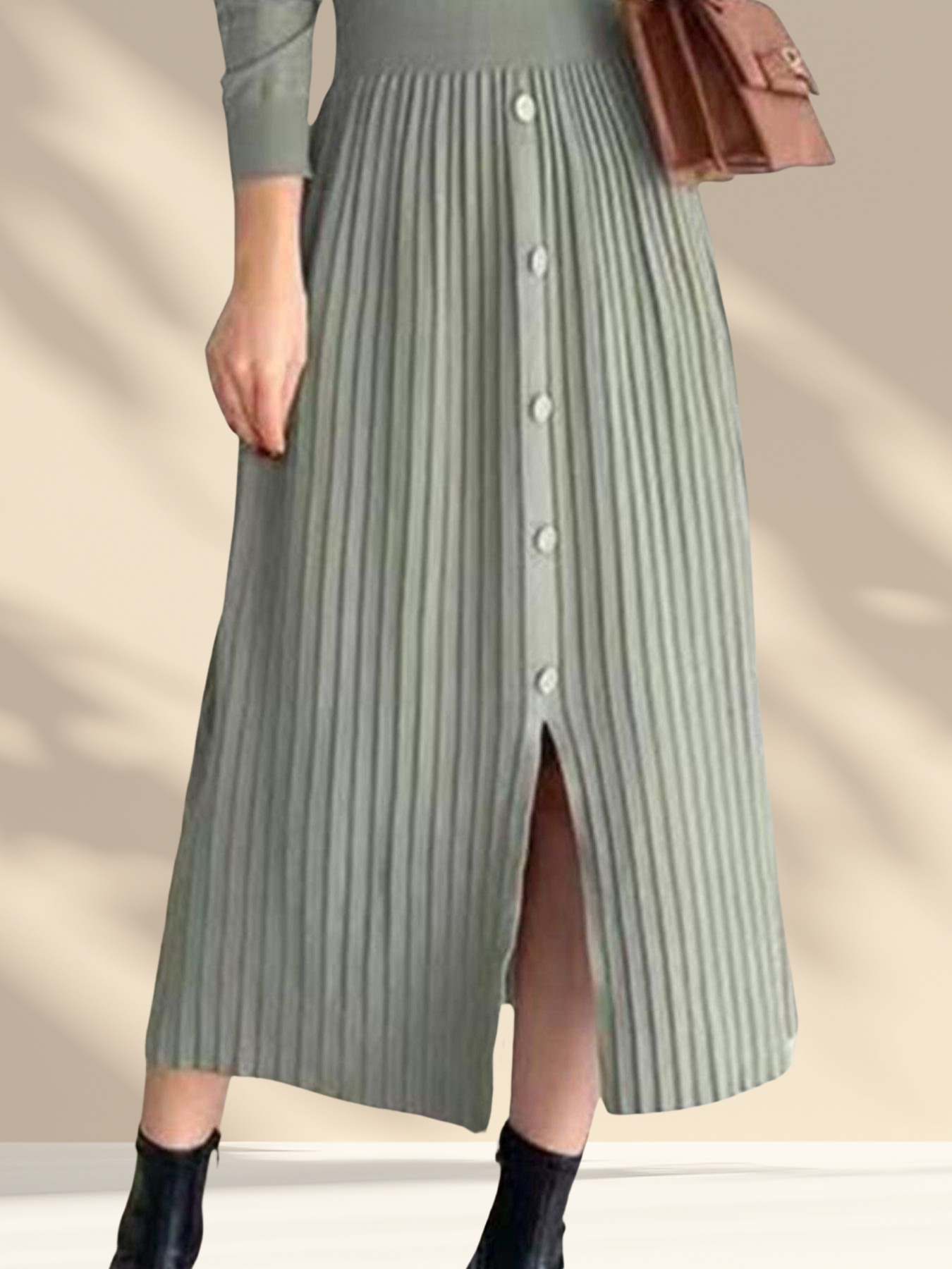 Geknöpftes Strickkleid