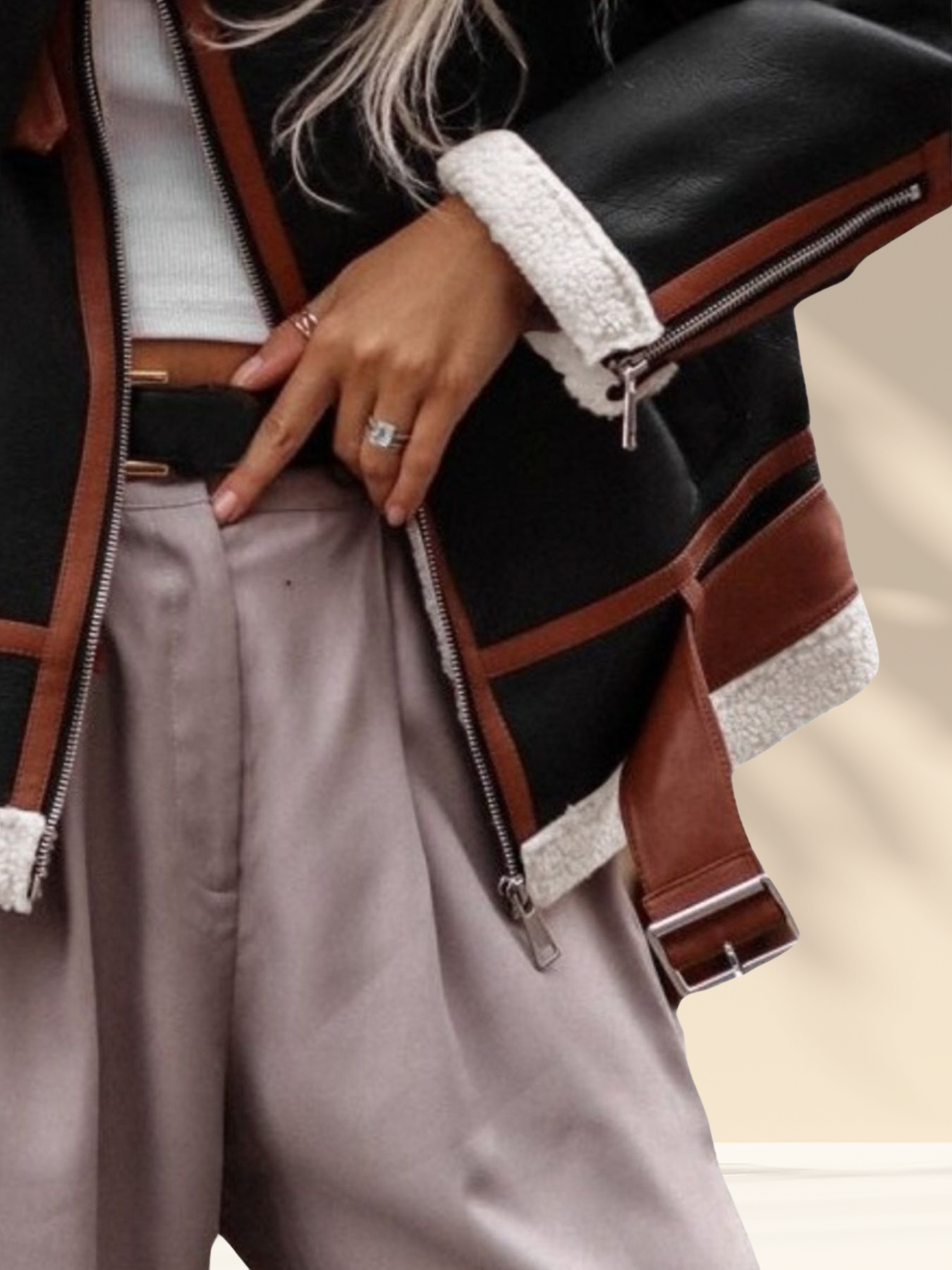 Shearling Luxe Aviator Jacket