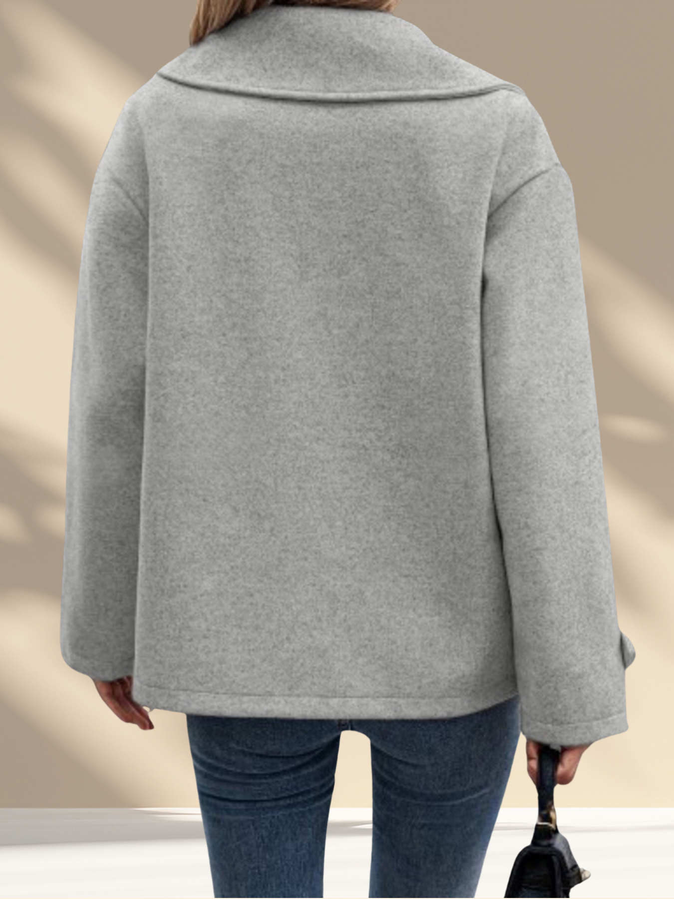 Double-Breasted Wool Blend Jacket