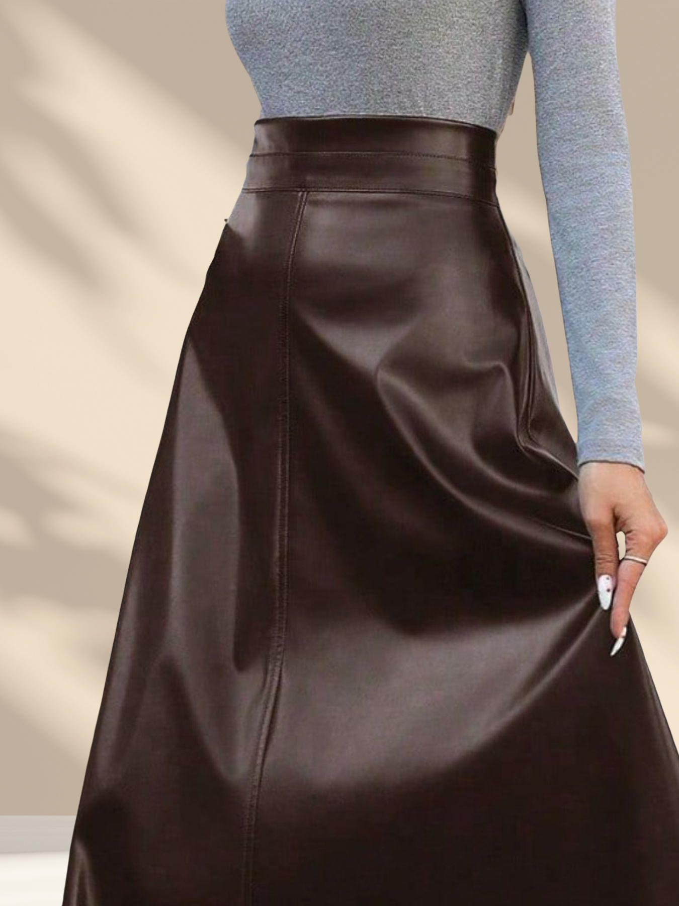 The Leather Midi Skirt