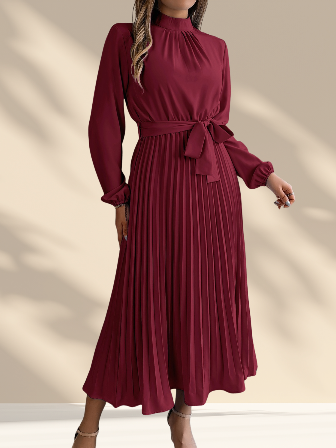Pleated Midi Dress