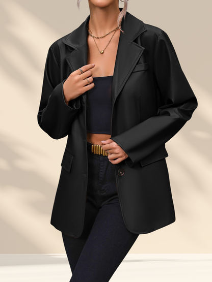 Ivy Luxe Faux-Leather Blazer