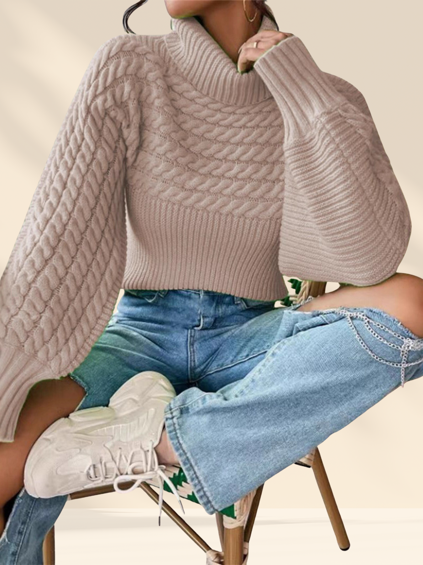 Elara Cable Turtleneck