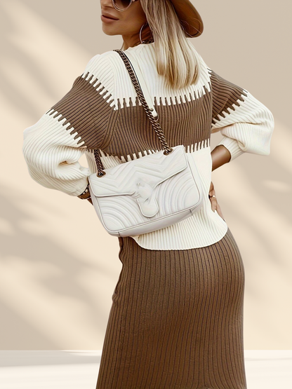 DuoTone Knit Sweater Set