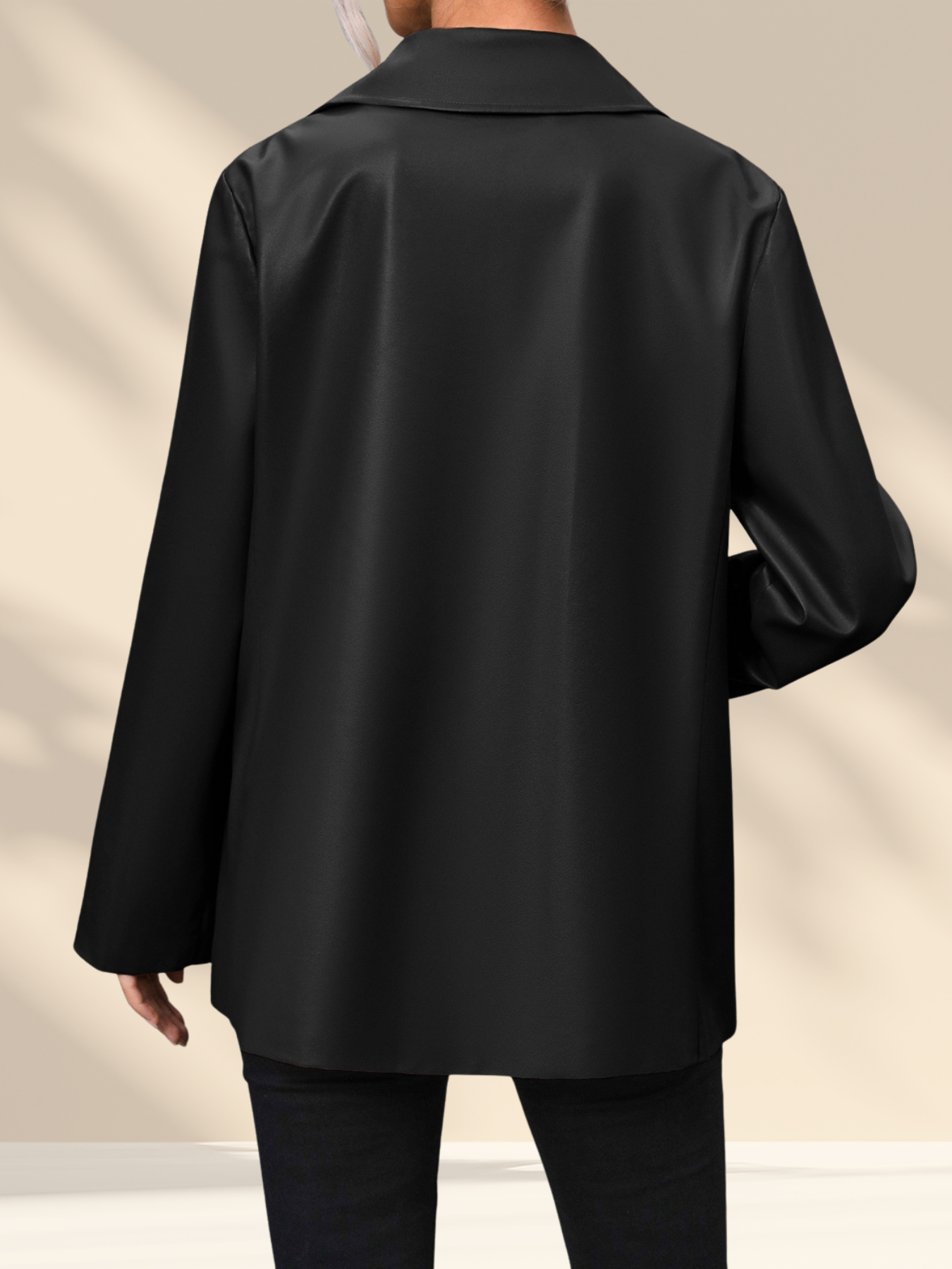 Ivy Luxe Faux-Leather Blazer