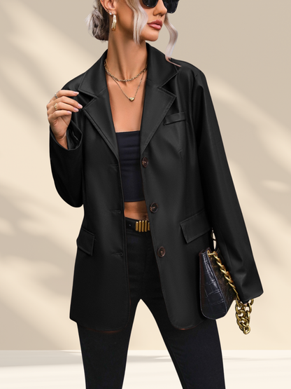 Ivy Luxe Faux-Leather Blazer