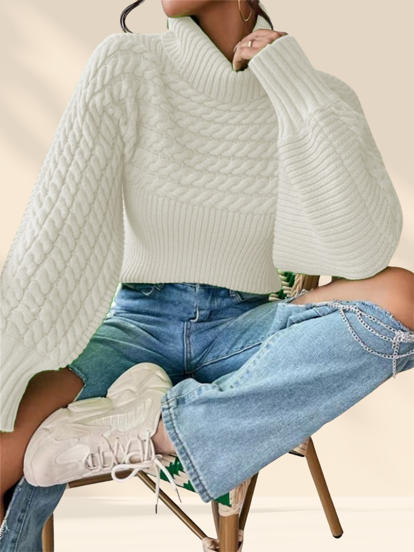 Elara Cable Turtleneck