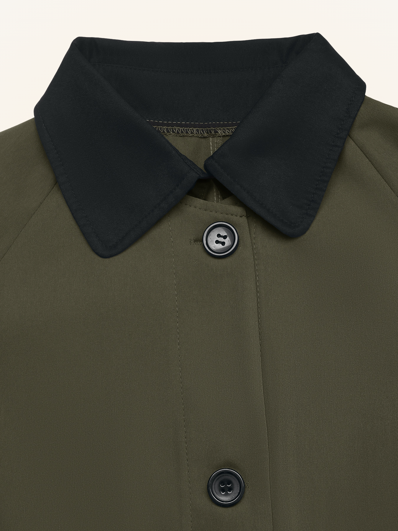 Contrast Collar Longline Coat