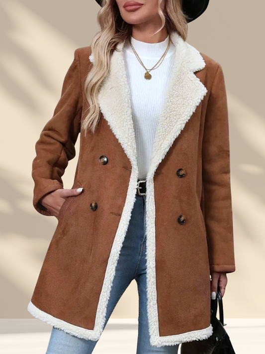 Sherpa Lined Button Up Coat