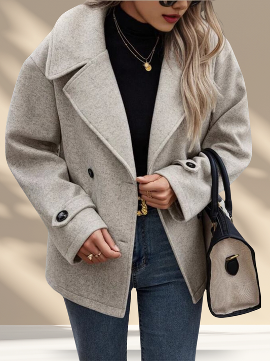 Double-Breasted Wool Blend Jacket