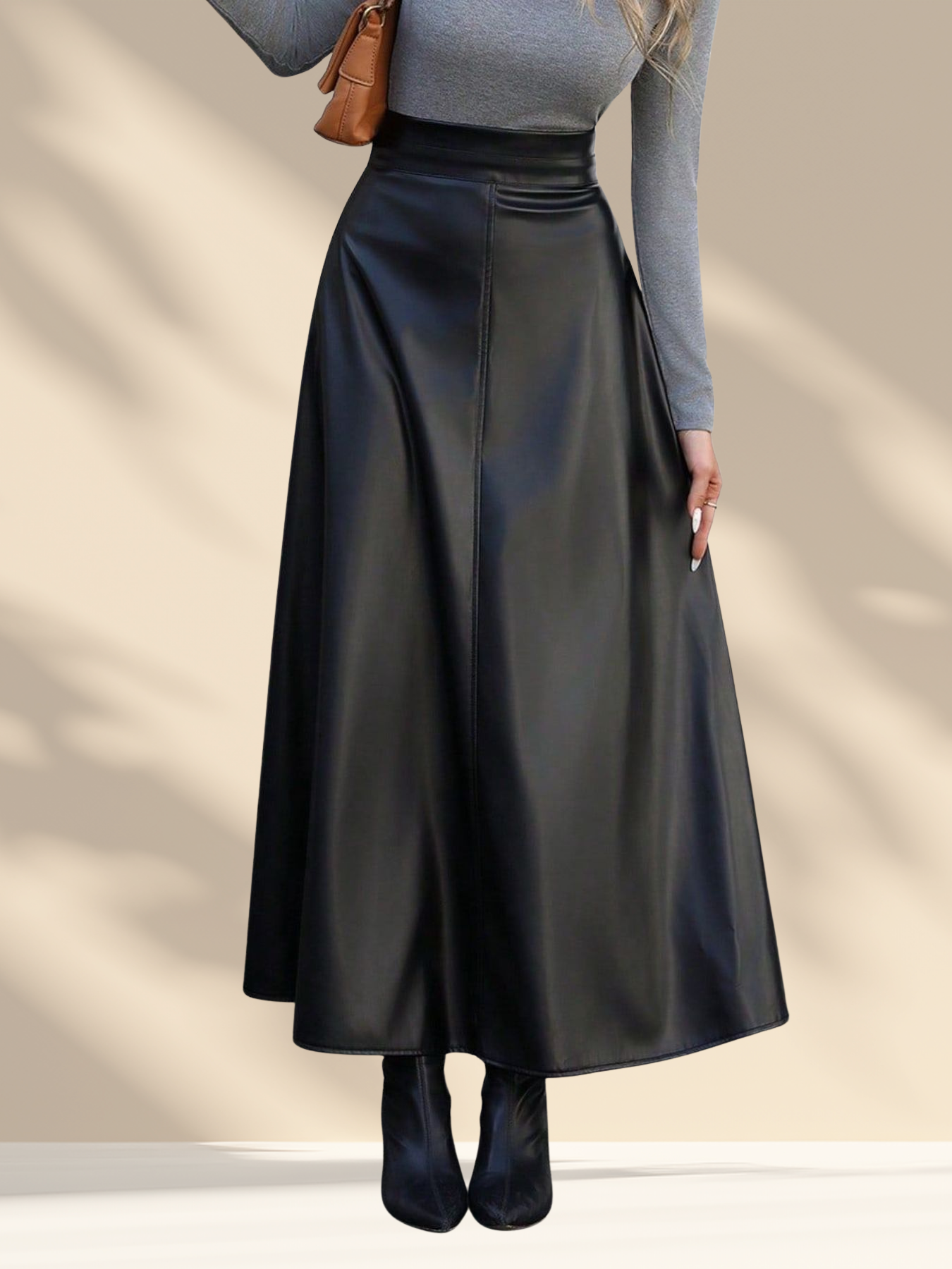 The Leather Midi Skirt