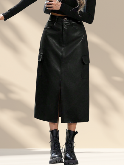 The Leather Cargo Skirt