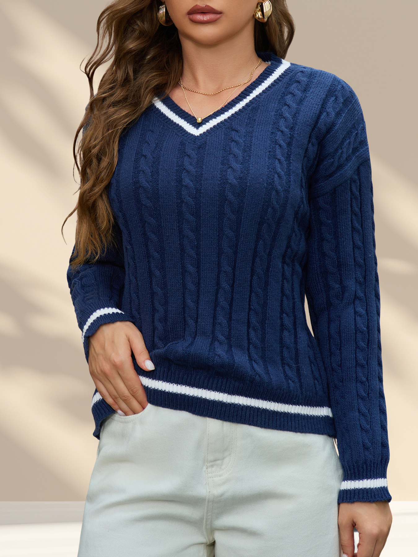 Classic Knit V-Neck Sweater