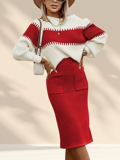 DuoTone Knit Sweater Set