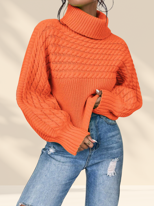 Elara Cable Turtleneck