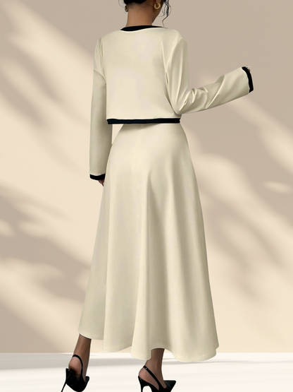 Contrast Trim Maxi Dress Set
