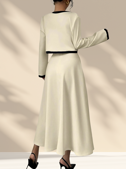 Contrast Trim Maxi Dress Set