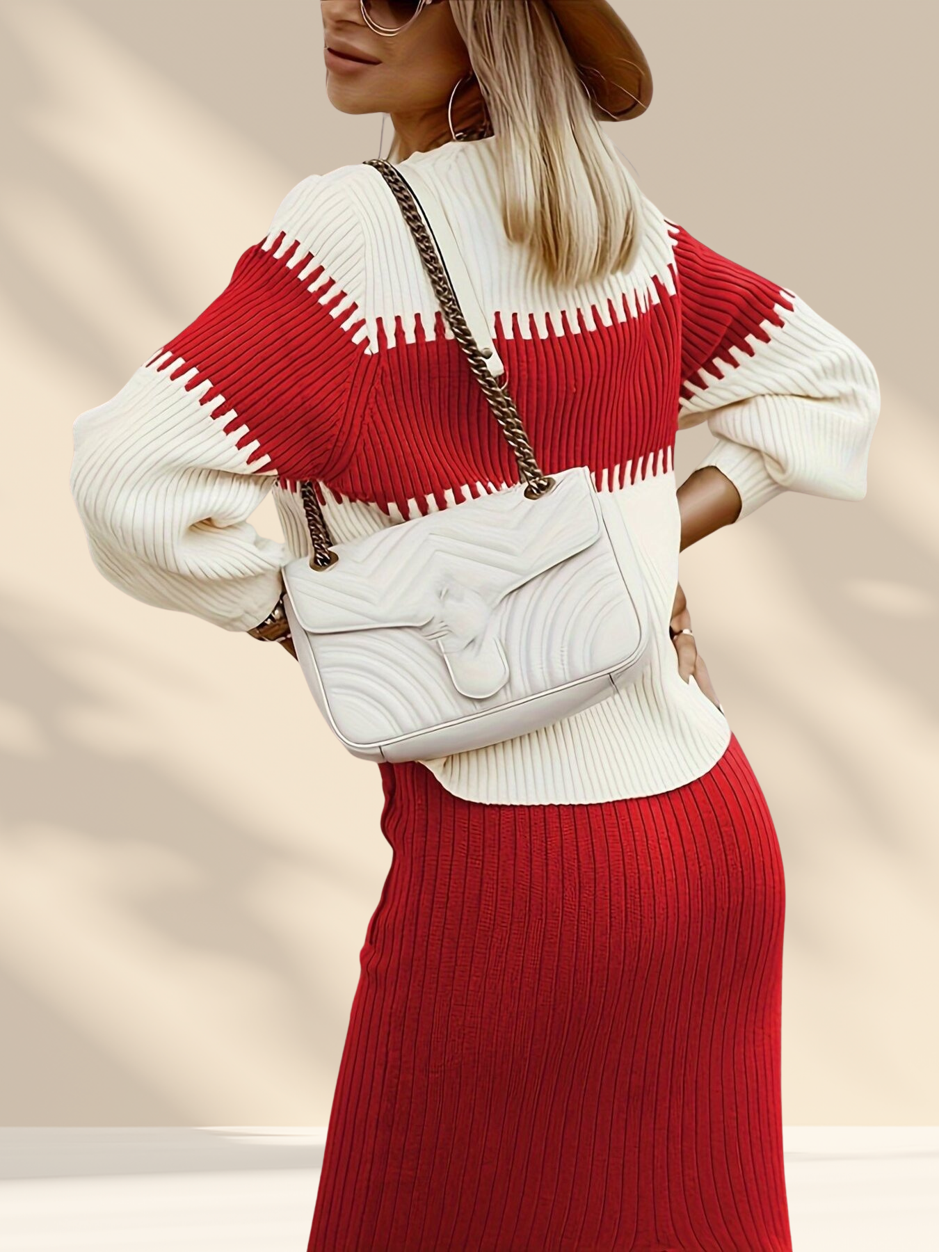 DuoTone Knit Sweater Set