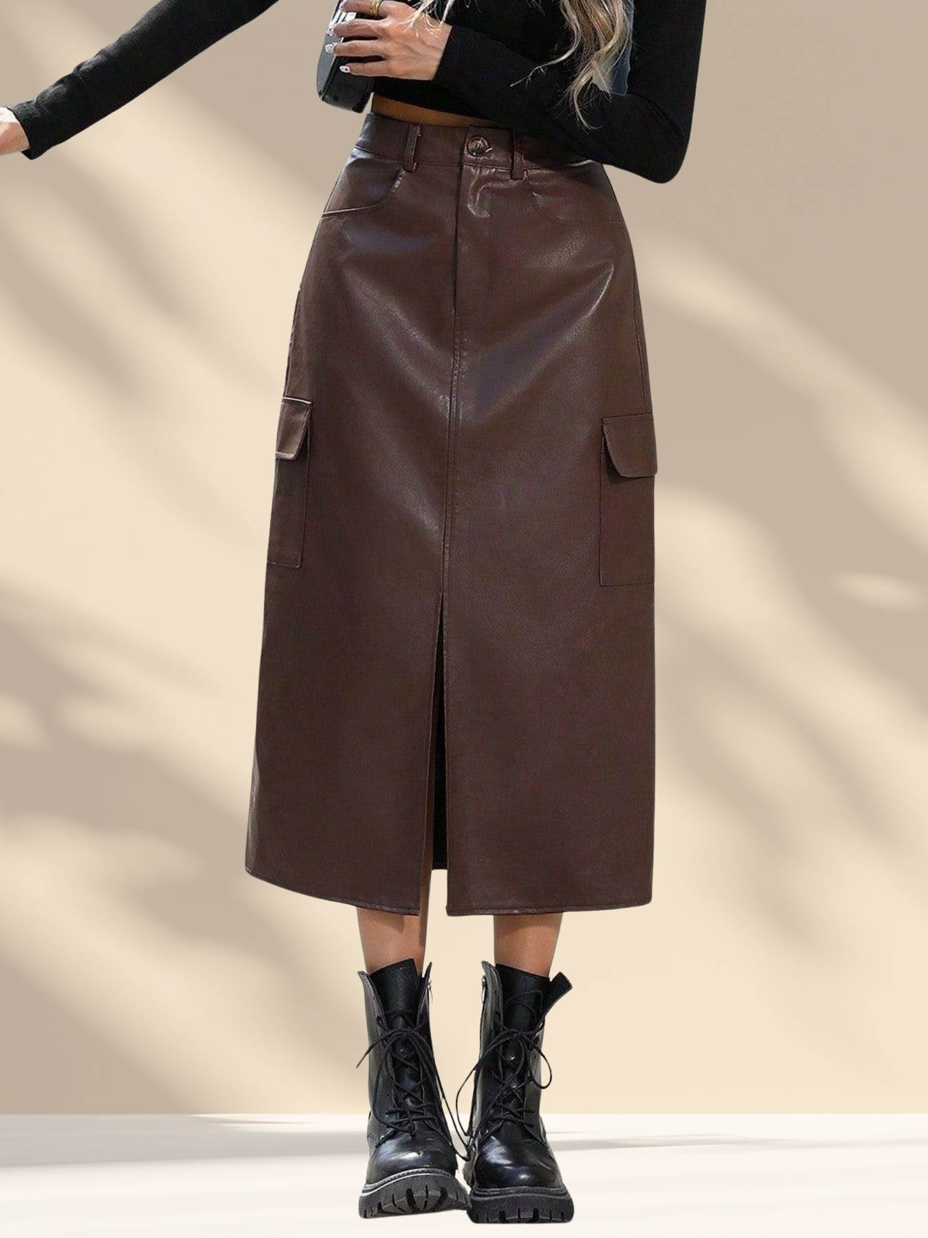 The Leather Cargo Skirt