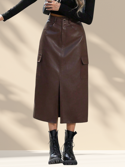 The Leather Cargo Skirt