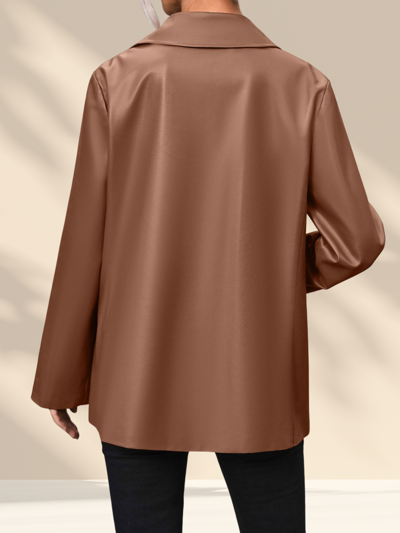 Ivy Luxe Faux-Leather Blazer