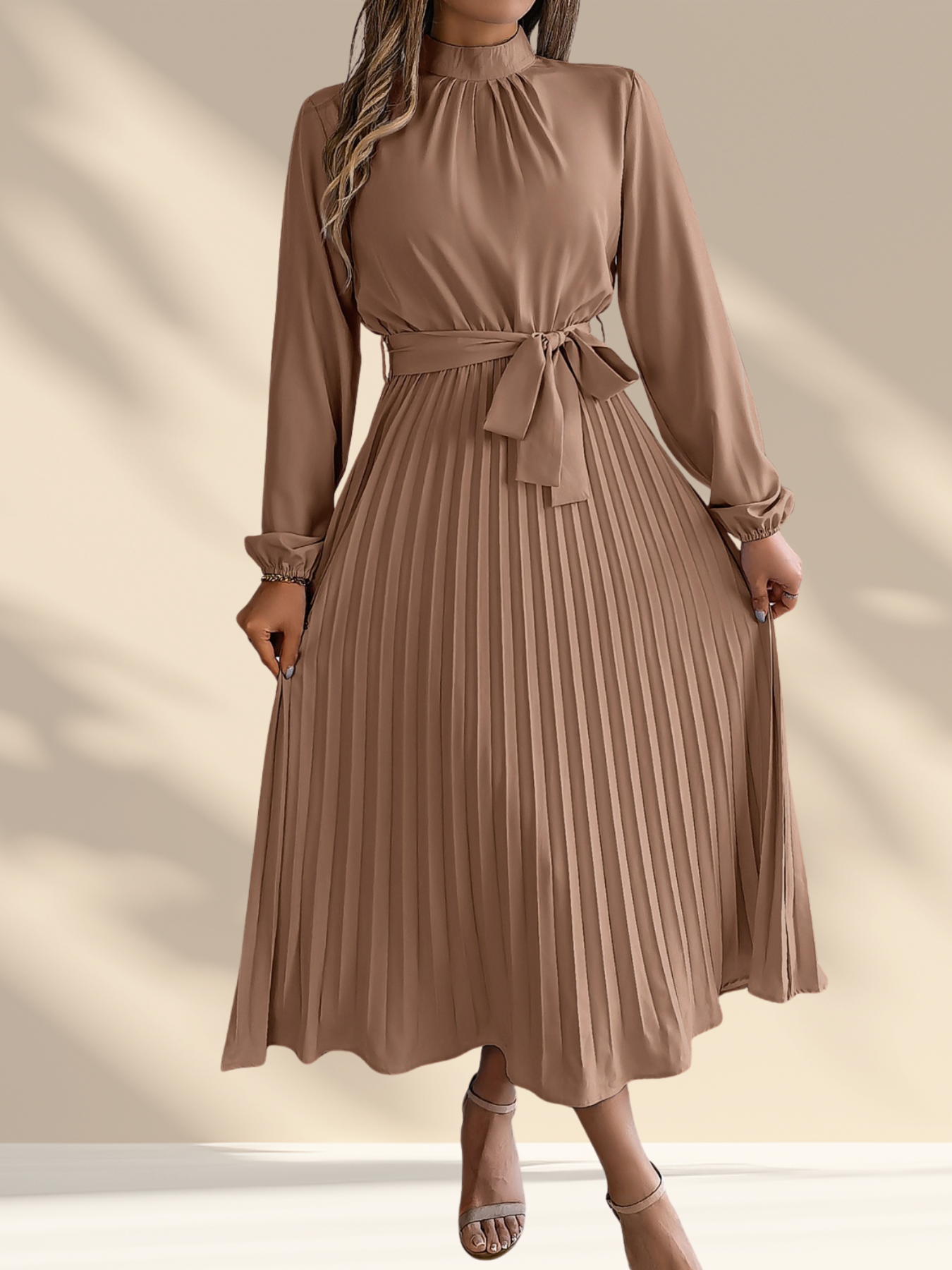 Pleated Midi Dress