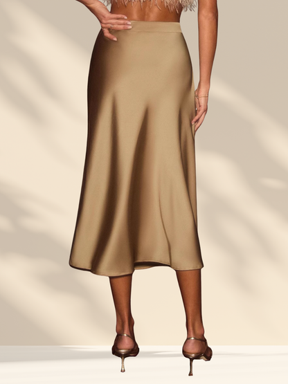 Luna Satin Midi Skirt