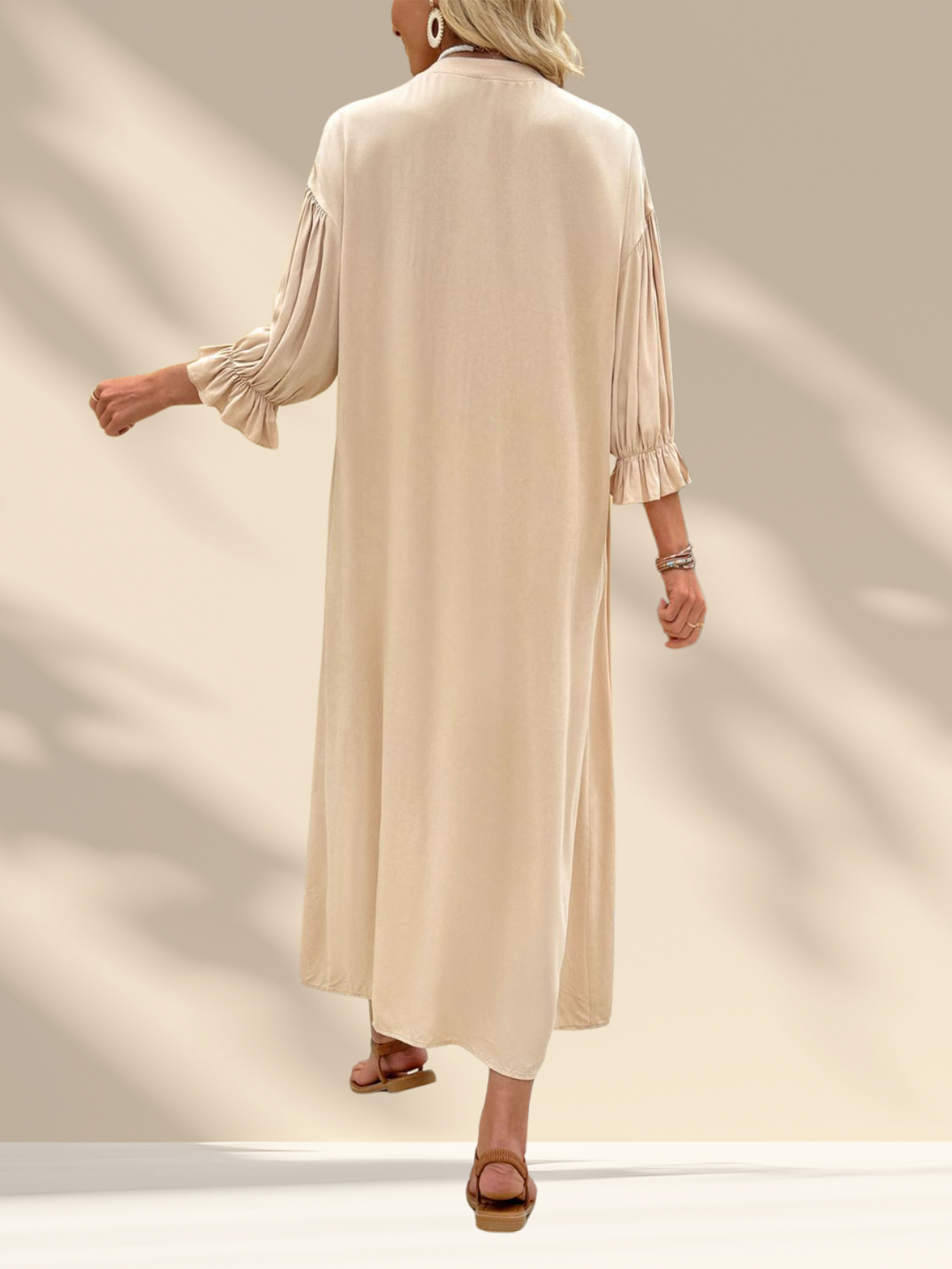 Button Front Flounce Dress