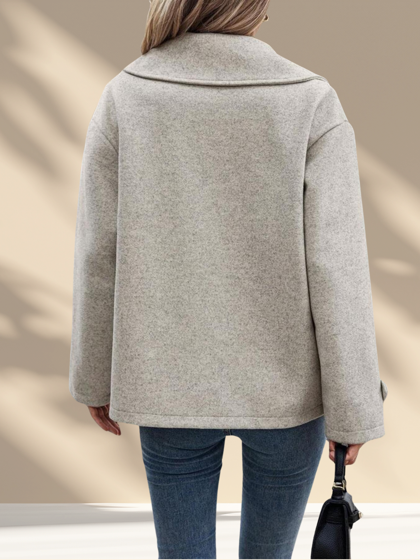 Double-Breasted Wool Blend Jacket