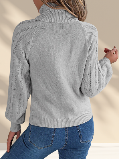 The Buttoned Turtleneck Sweater