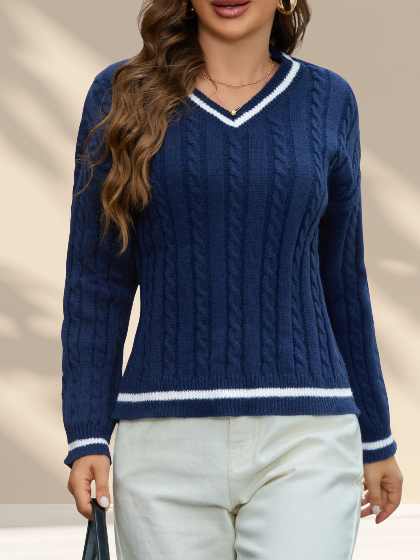 Classic Knit V-Neck Sweater