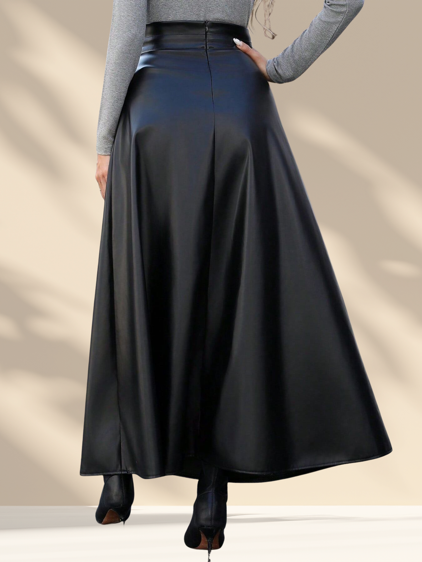 The Leather Midi Skirt