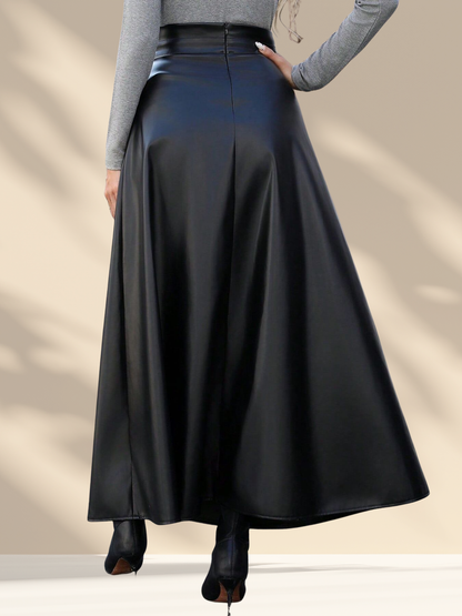 The Leather Midi Skirt