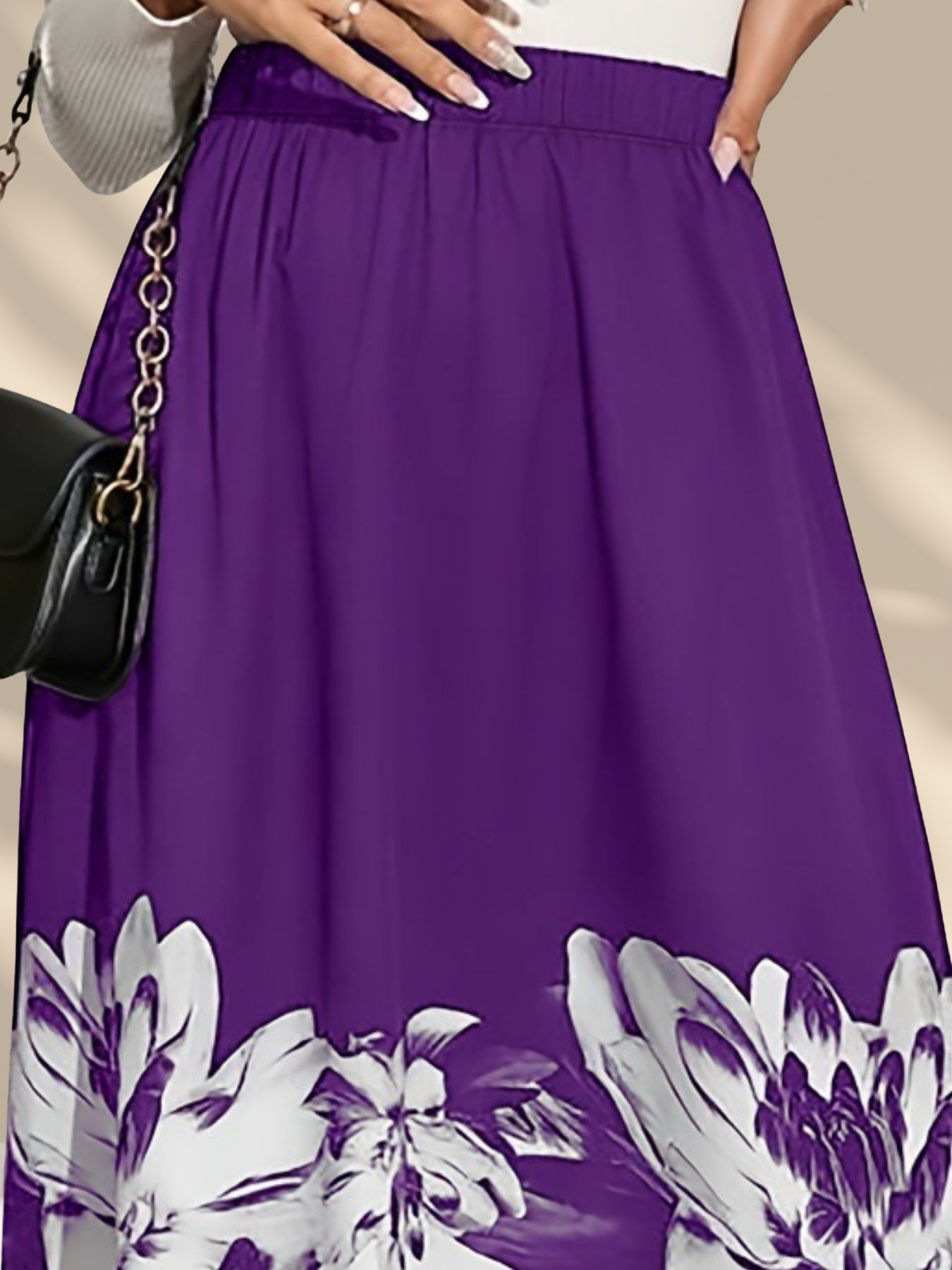 Floral Elegance Midi Skirt