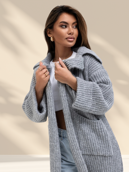 Cozy Knit Collared Cardigan