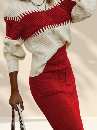 DuoTone Knit Sweater Set