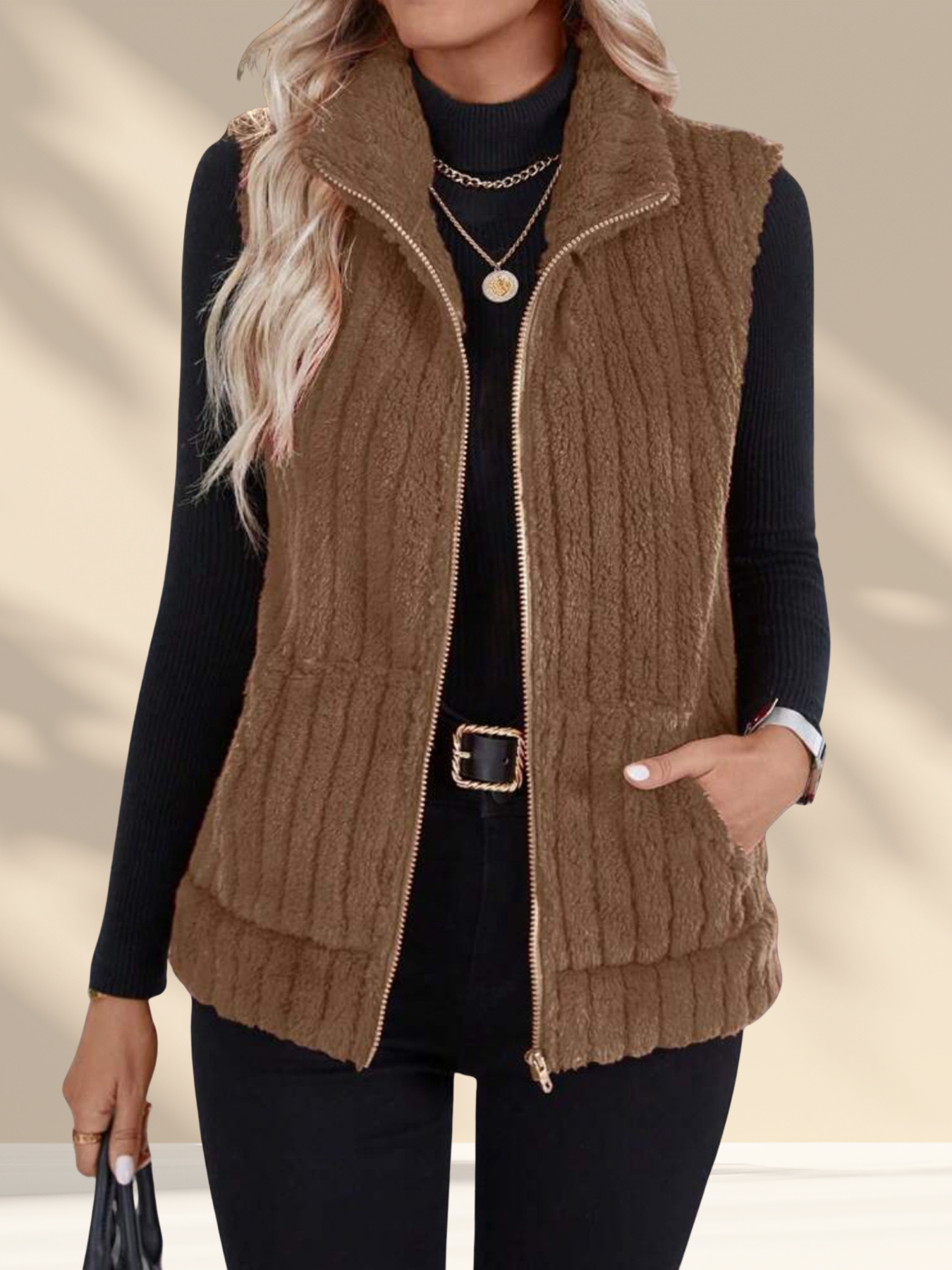 Cozy Fleece Zip-Up Vest
