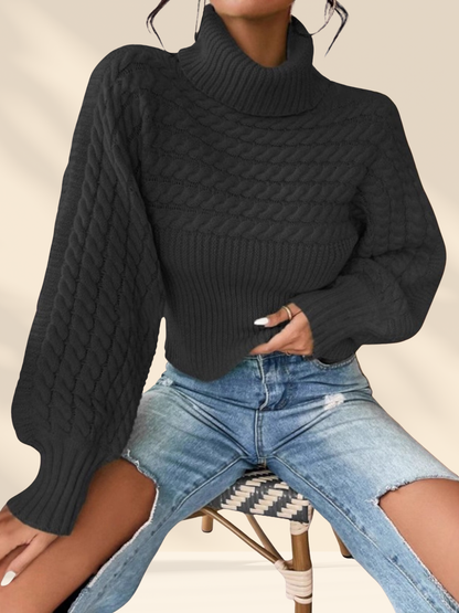 Elara Cable Turtleneck