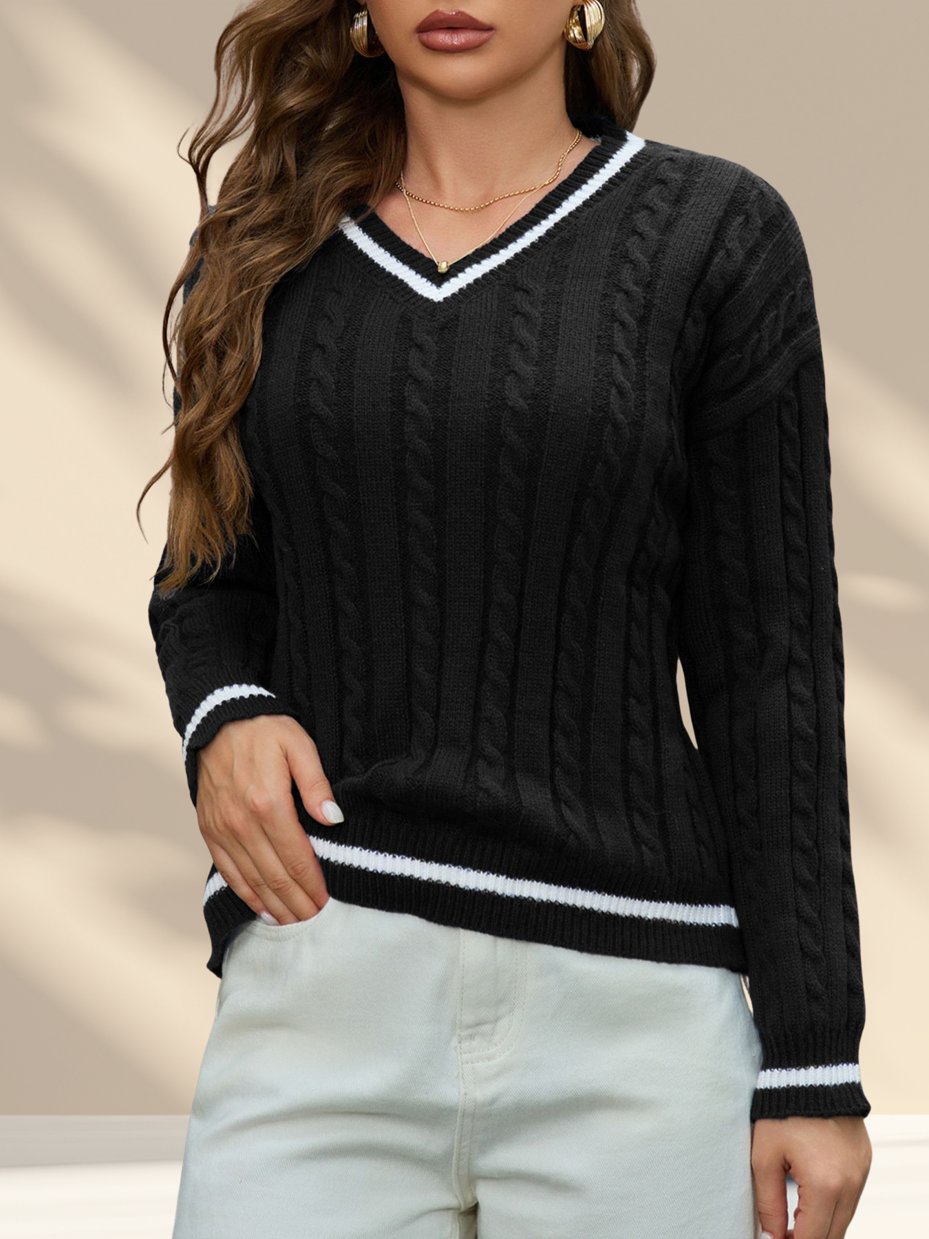 Classic Knit V-Neck Sweater