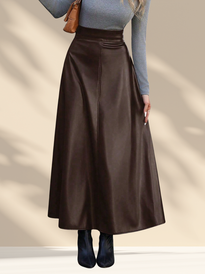 The Leather Midi Skirt