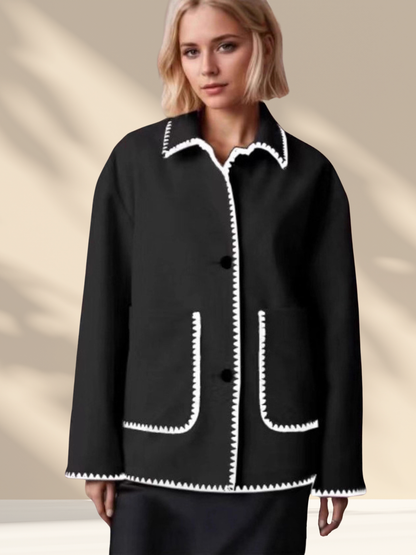 Contrast Stitch Boxy Jacket