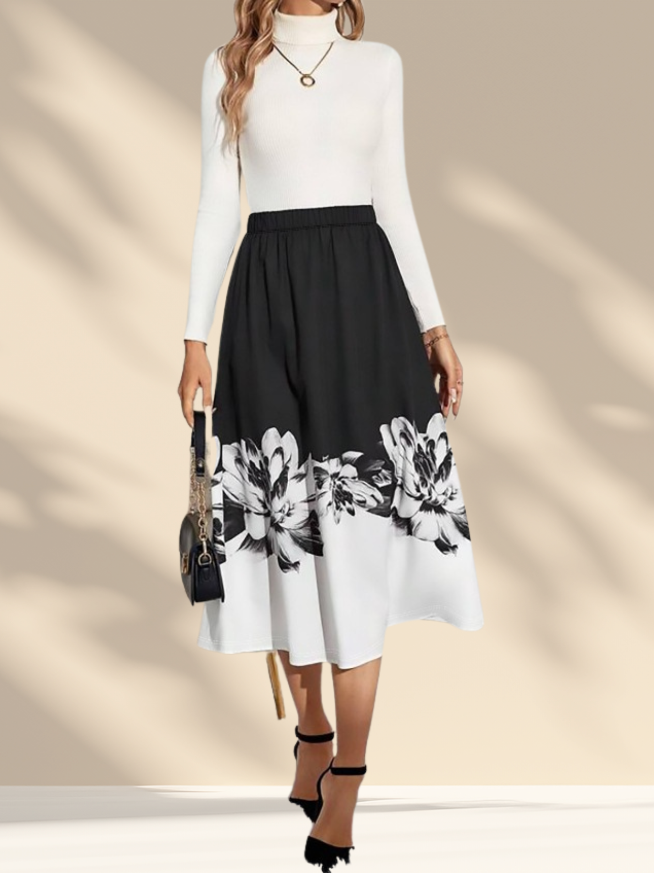 Floral Elegance Midi Skirt
