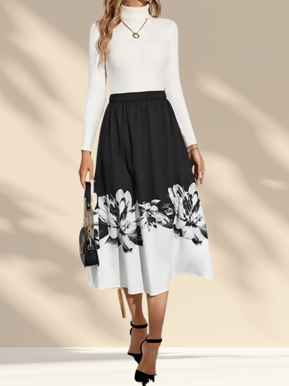 Floral Elegance Midi Skirt