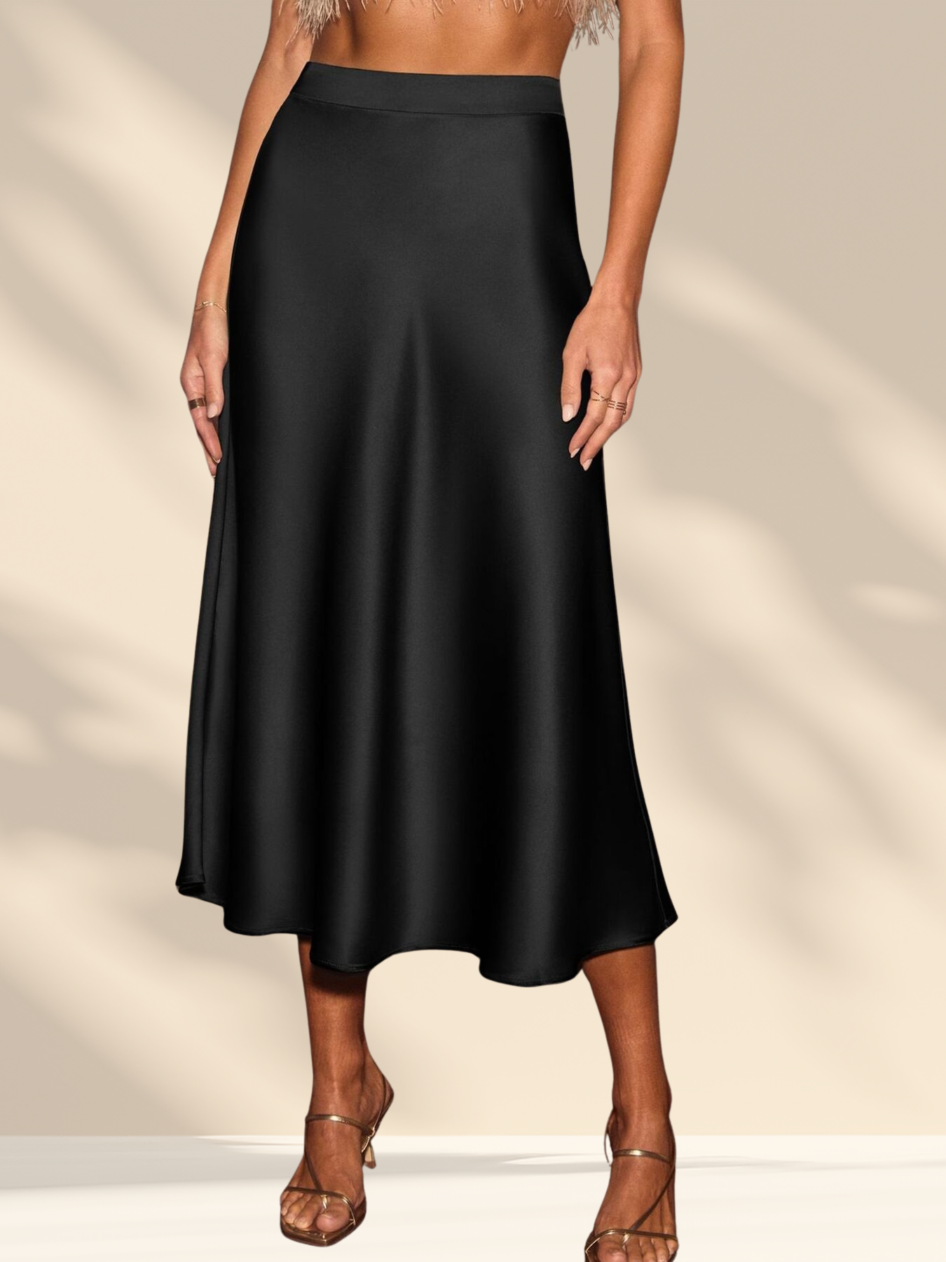 Luna Satin Midi Skirt