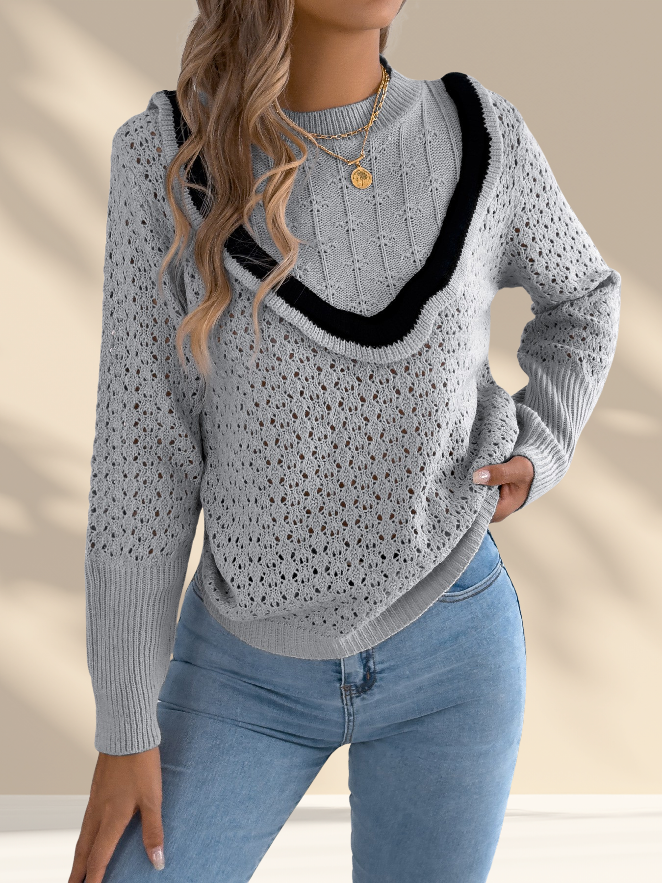Hollow Knit Sweater