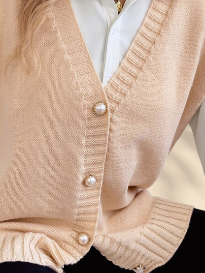Pearl Button Knit Sweater Vest