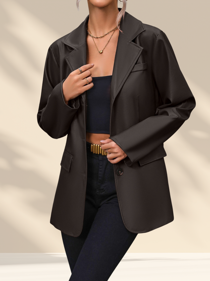 Ivy Luxe Faux-Leather Blazer